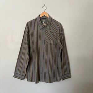 Mountain Hardwear Olive Striped Button Down Shirt